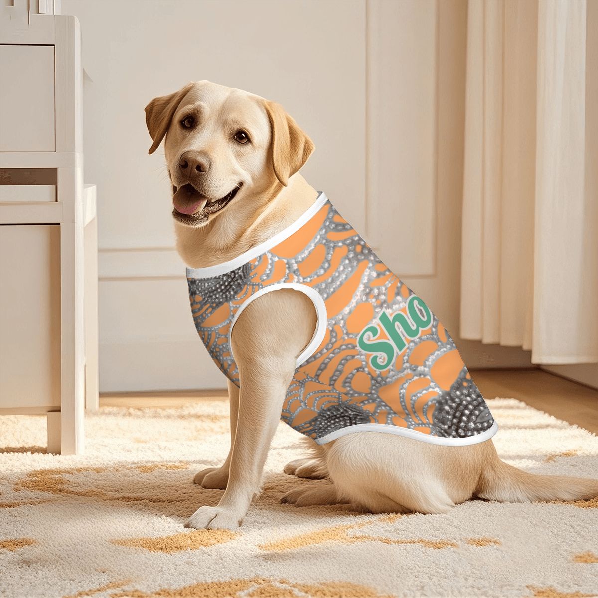 Stylish Large Dog Tank Top - Taylor Swift Inspired Showgirl Album Design with Rhinestone look