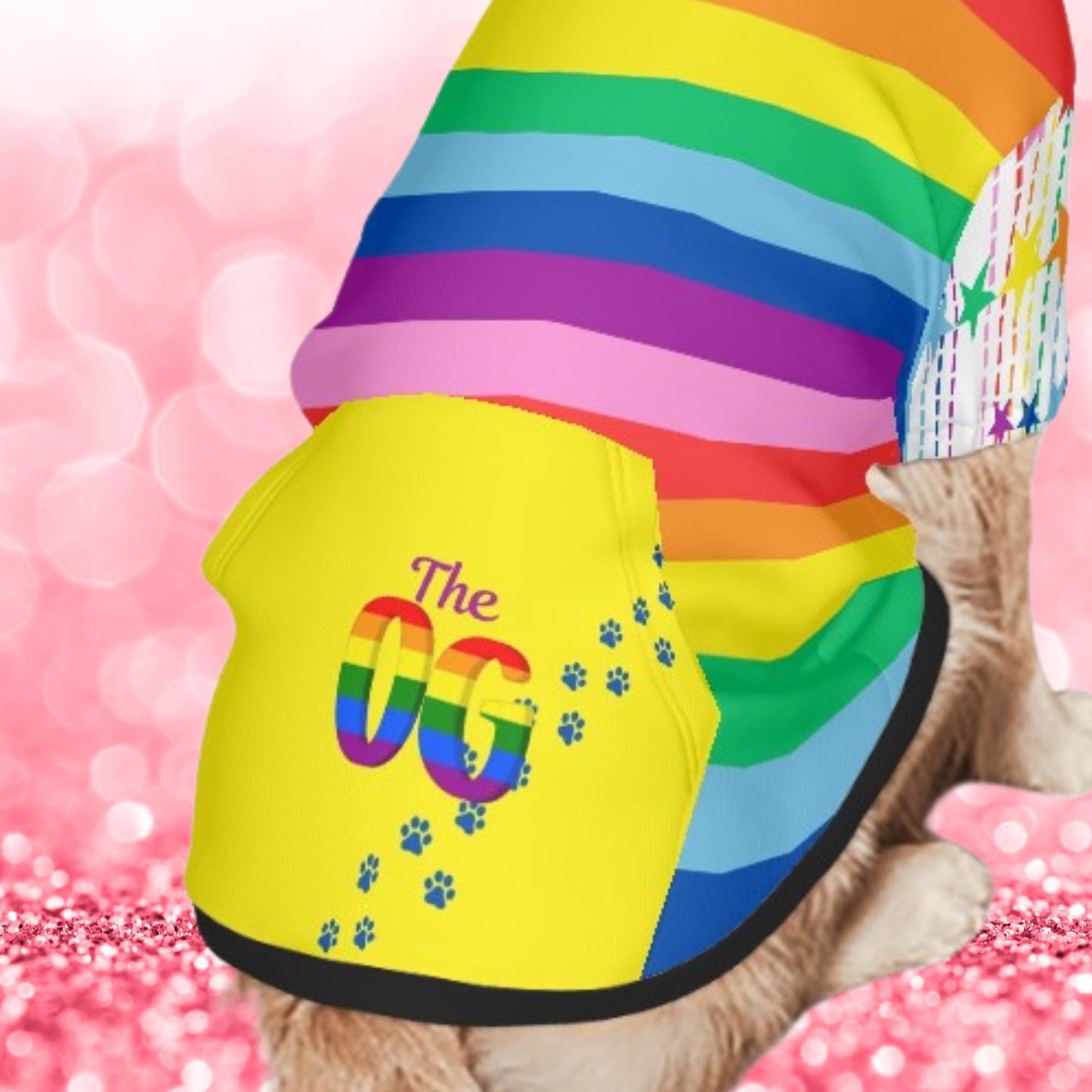 Diverse Pride Dog Hoodie - Rainbow Flag Pet Clothing Option, Dog Pride Hoodie, Hoodie size small to XXl