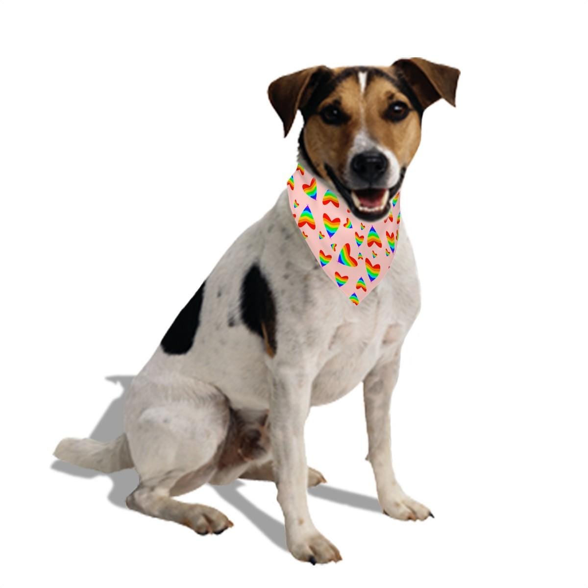 Colorful Hearts Dog Scarf for Large Breeds