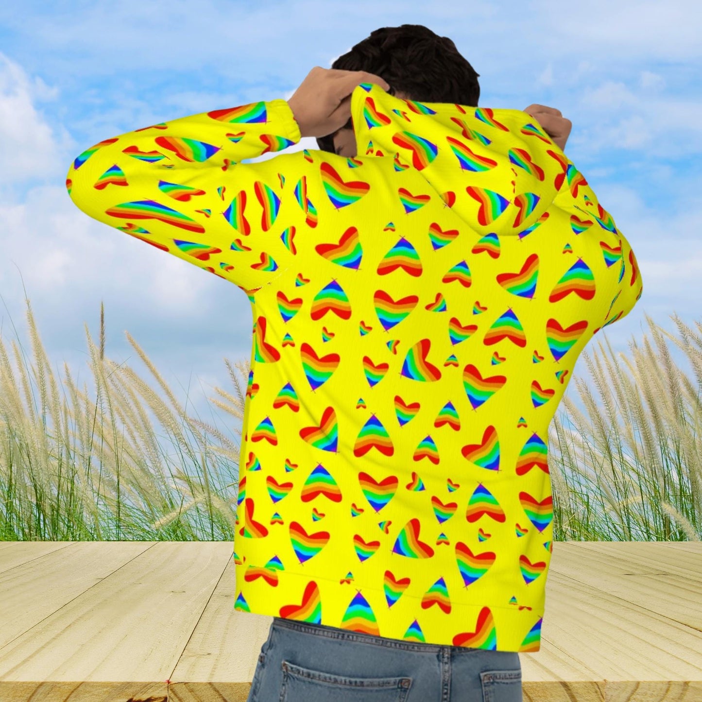 Pride Theme Dog and Owner Matching Hoodies , Buy both from this shop, Unisex Hoodie and Dog Hoodies for fashionable outings