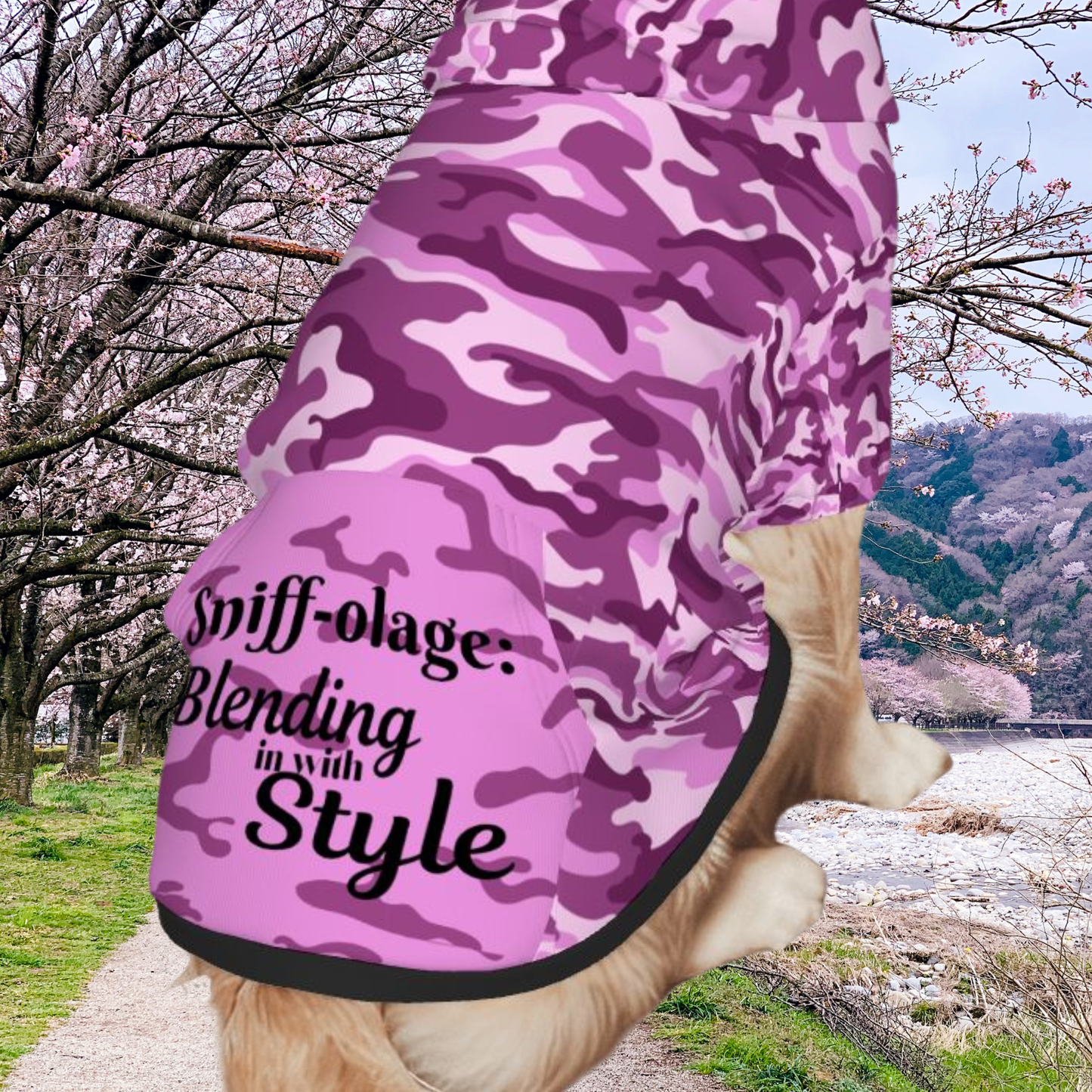 Blending in Style: Purple Camo Doggy Hoodie for Trendy Tails, Pruple Camouflage