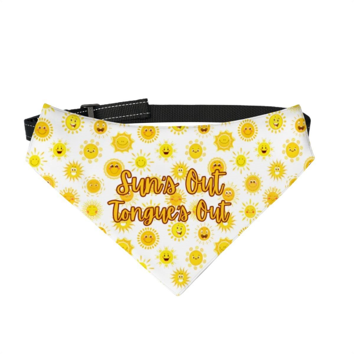 Sun's Out, Tongue's Out, Large Dog Bandana, Free Kisses, Dog Fashion Scarf, Where out to the Park and in the Neighborhood