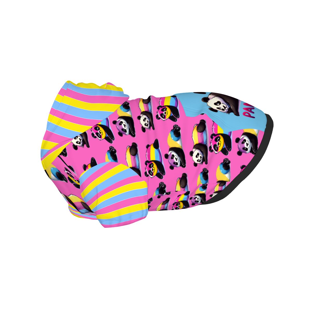 Panda Print Dog Hoodie, Pan-Sexual Pride Apparel, Cute Dog Outfit