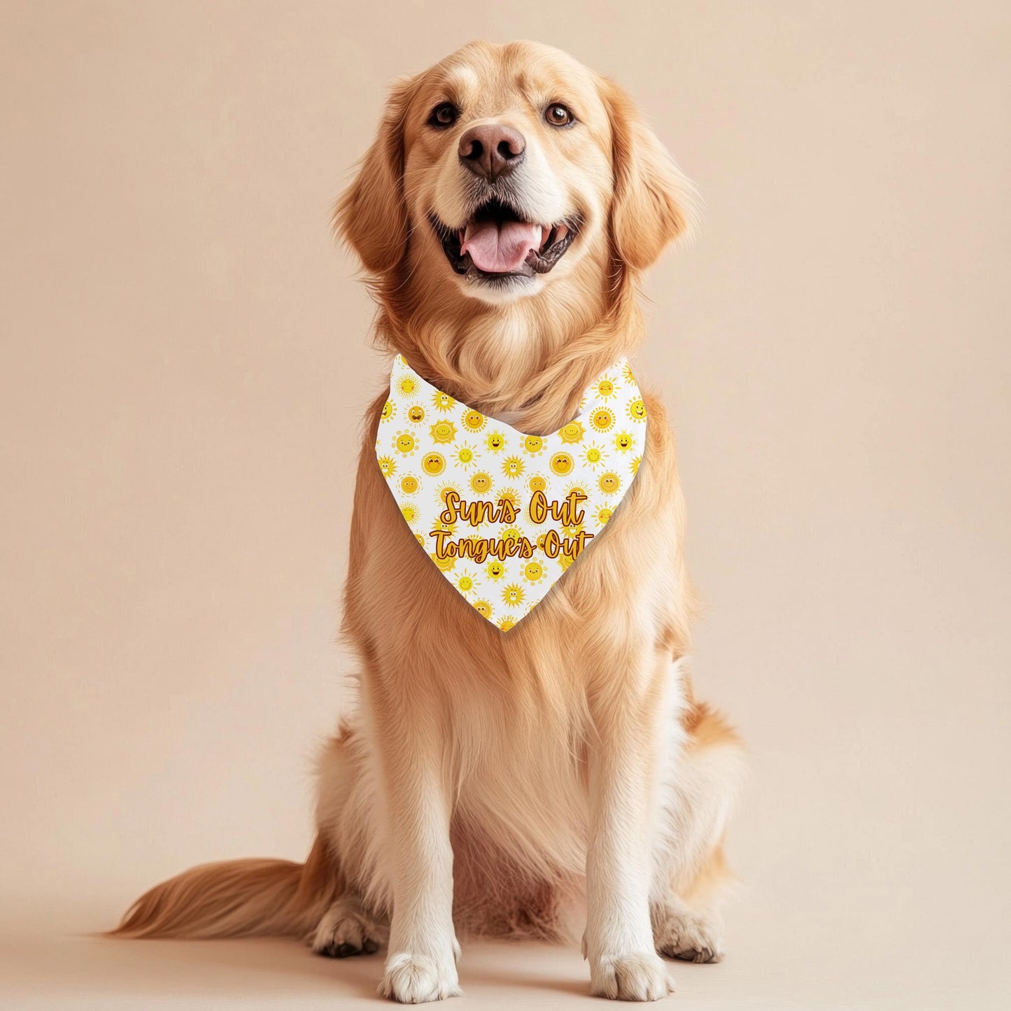 Sun's Out, Tongue's Out, Large Dog Bandana, Free Kisses, Dog Fashion Scarf, Where out to the Park and in the Neighborhood