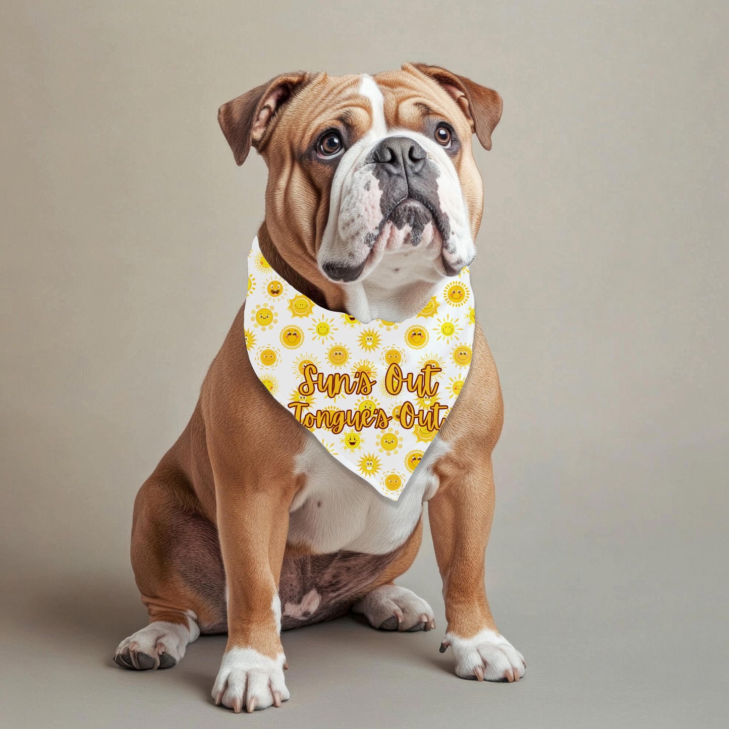 Sun's Out, Tongue's Out, Large Dog Bandana, Free Kisses, Dog Fashion Scarf, Where out to the Park and in the Neighborhood