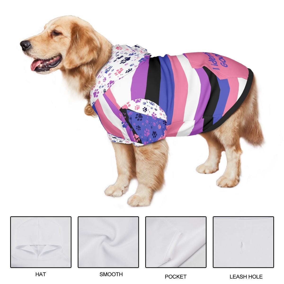 I Identify as a Good Dog Custom Hoodie, Gender Fluid Flag, Fathers Day Pride Gift, Mothers Day Gift, LGBTQ Family Gift