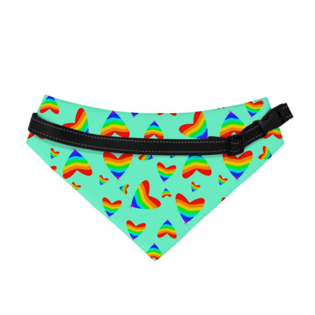 Colorful Hearts Dog Scarf for Large Breeds