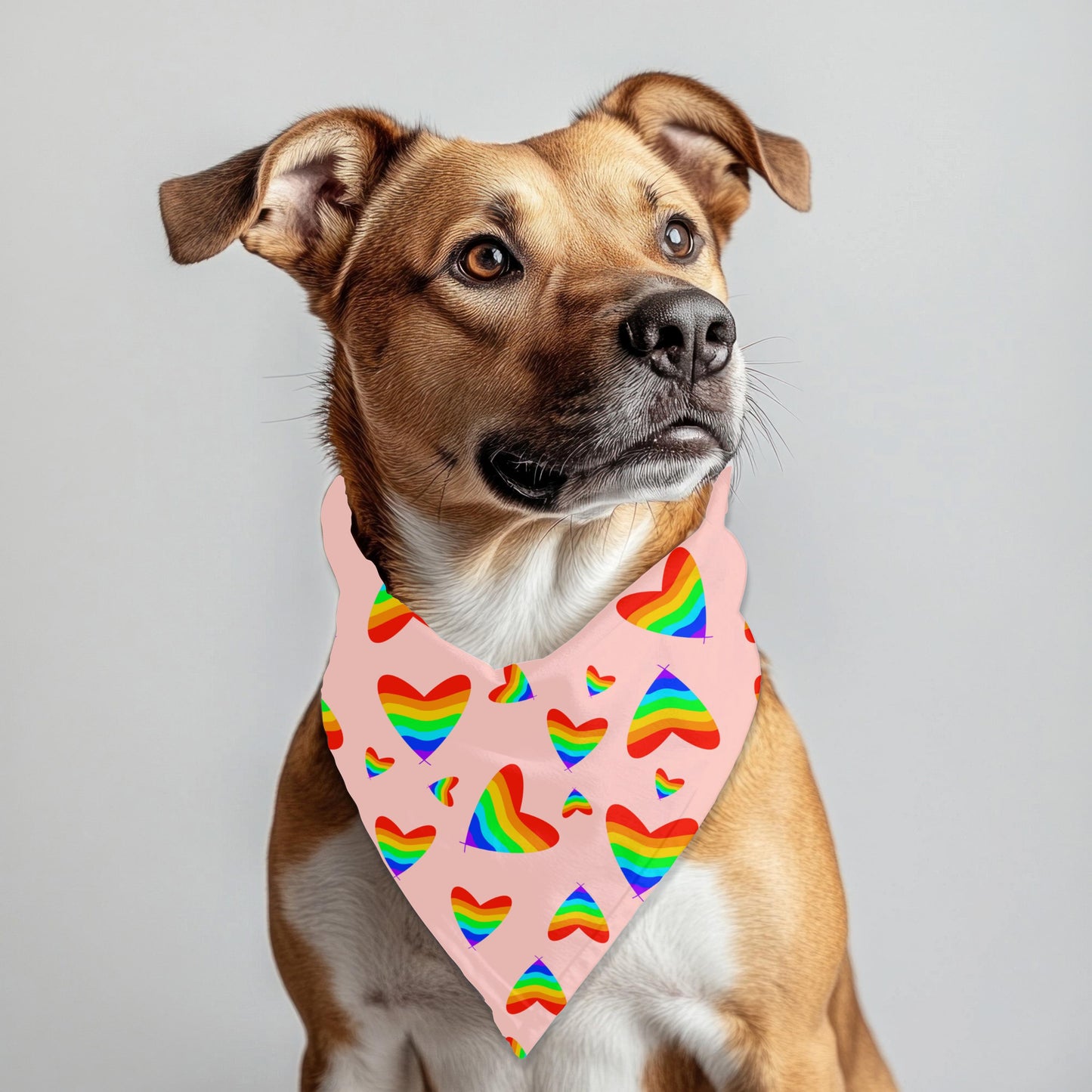 Colorful Hearts Dog Scarf for Large Breeds