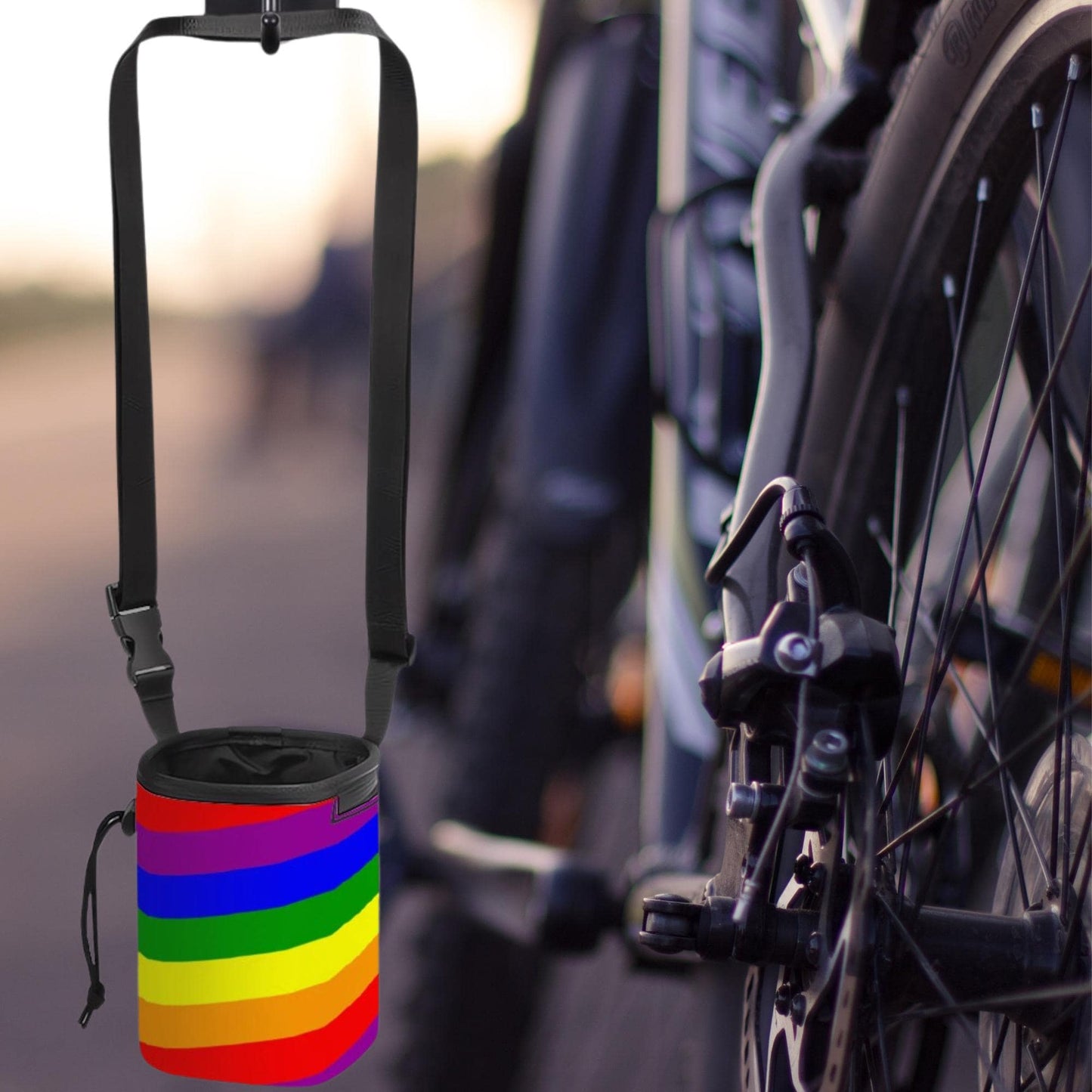 LGBTQ+ Dog Treat Bag - Proud Flat Design with I'm Proud Too, Pet Treat Pouch, Shoulder Strap, Unique Gift for Dad