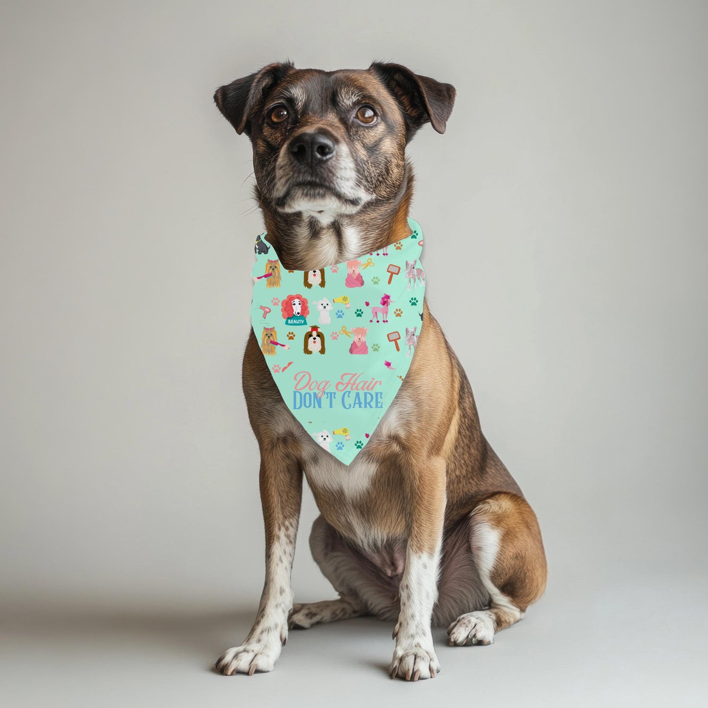 Dog Hair Don't Care Design, Funny Dog Bandana for Large Dogs, Great Dog Outfit for Walks to the Groomer or the Dog Park