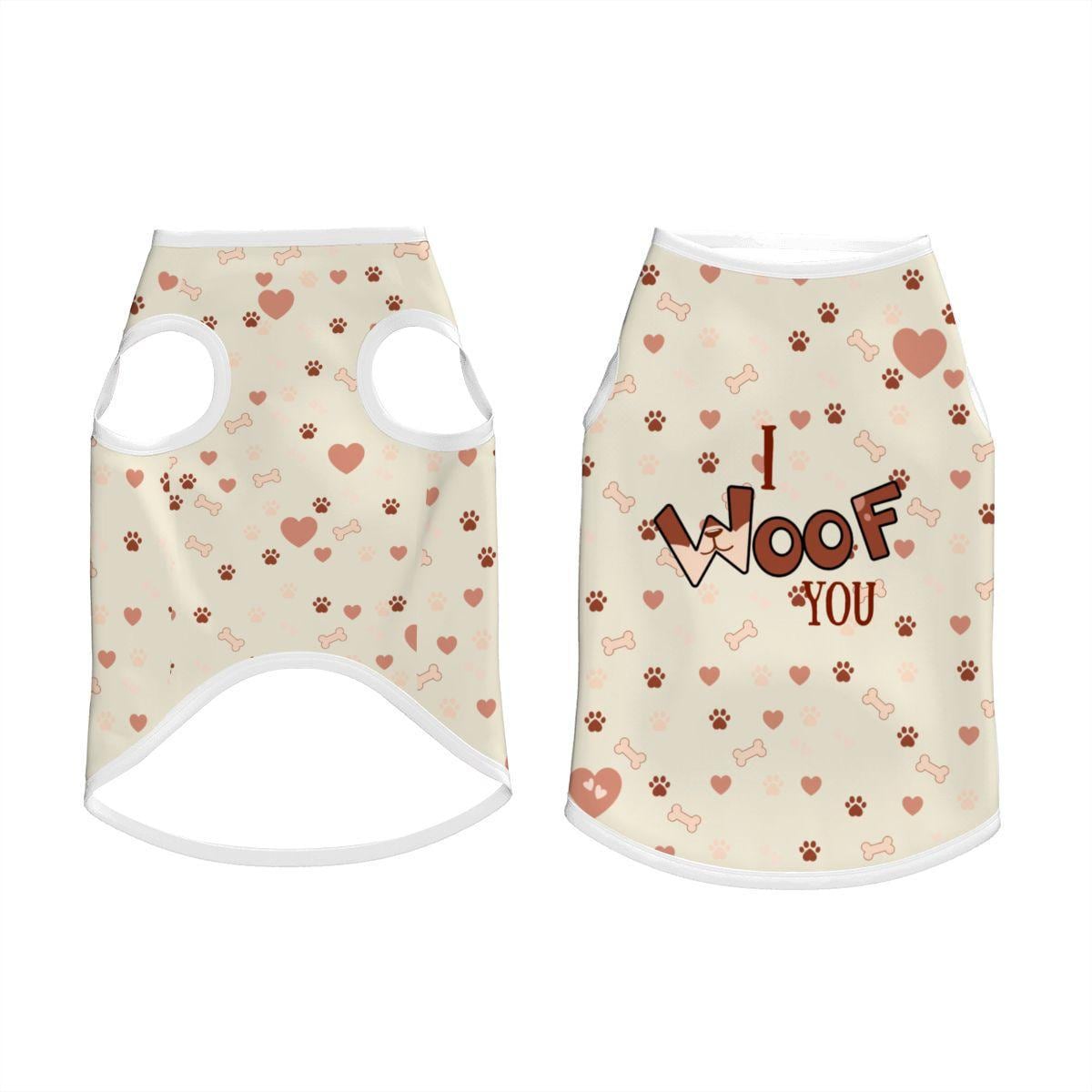 Puppy Love Tank Top - I Woof You Dog Shirt, Stylish Dog Top, Show Your Love, Tank Top to Wear out in the Summer,