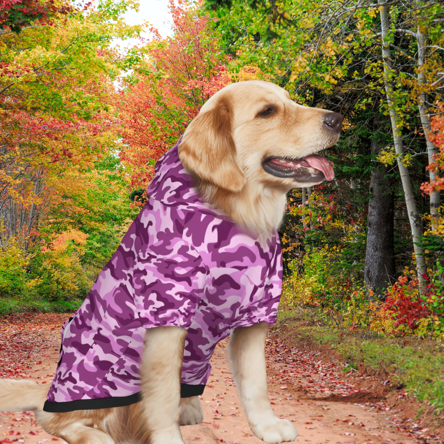 Blending in Style: Purple Camo Doggy Hoodie for Trendy Tails, Pruple Camouflage