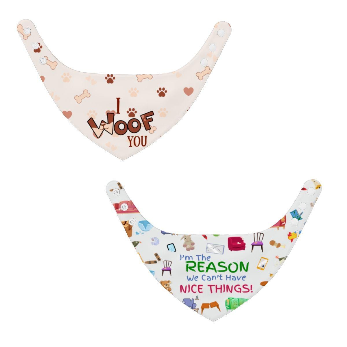 Bark in Style: Fun Bandana for Your Stylish Pup! Can’t Have Nice Things, I Woof You, Reversible Dog Bandana, Fun Bandana for Small Dogs,