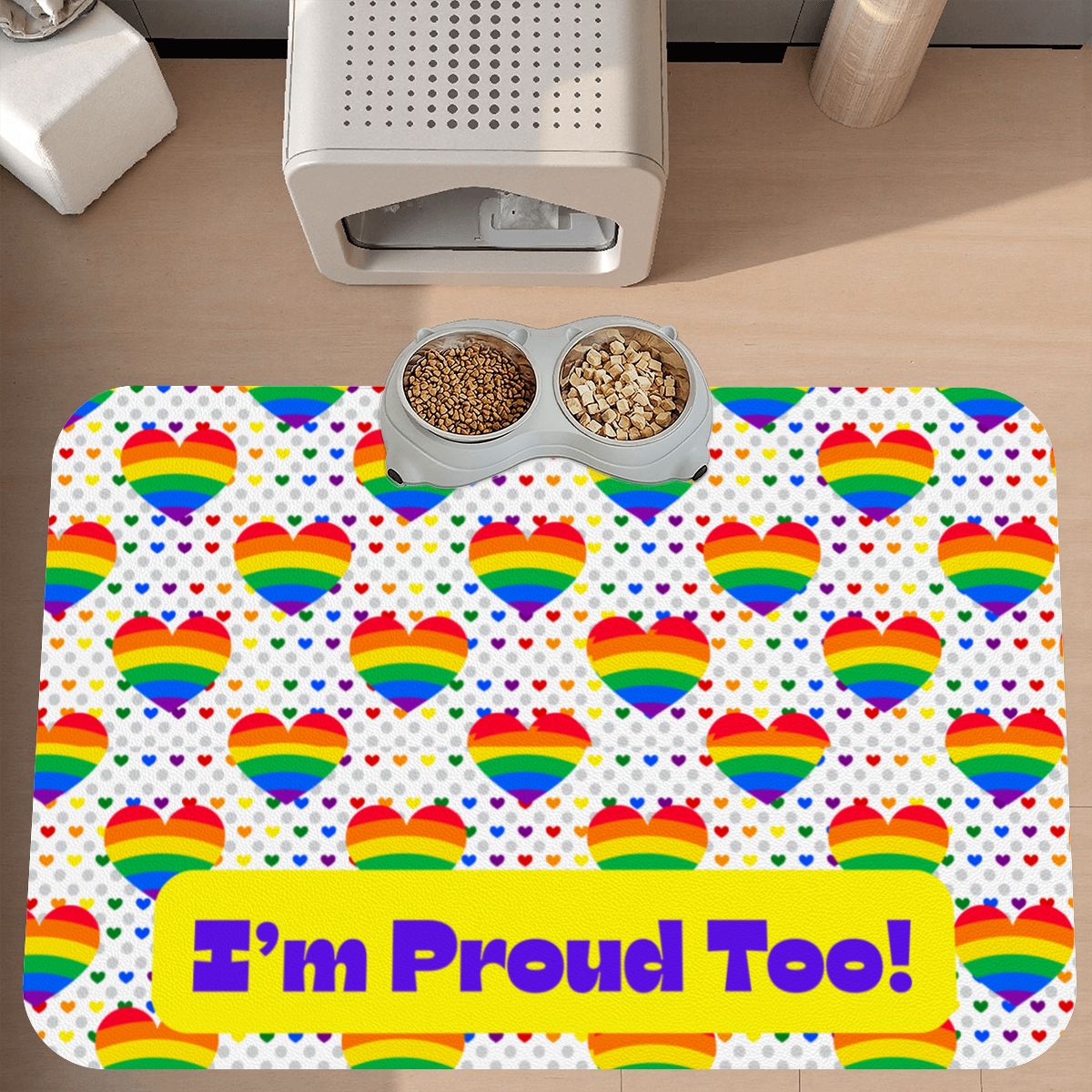 Pride Theme Dog & Cat Placemat - Food Mat to Keep Floors Clean