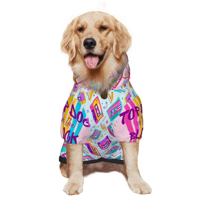 Mix Tape Inspired Dog Hoodie - Best Dressed Pup, Top Dog on the Block Dog Hoodie, Vibrant Colors to Show Off While Walking to the Park