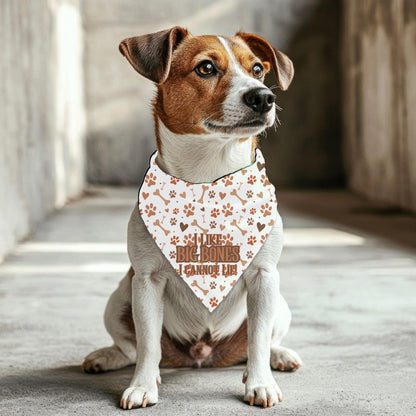 No Lying, I like Big Bones I Cannot Lie Cute Small Dog Bandana, Features Reversible to Treats Welcome, Perfect for Walks to the Cafe