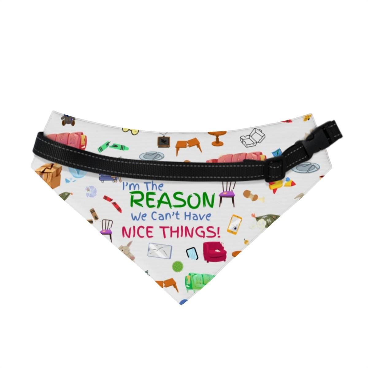 Funny Reasons We Can't Have Nice Things - I Woof You, Large Dog Bandana for Fashion at the Dog Park