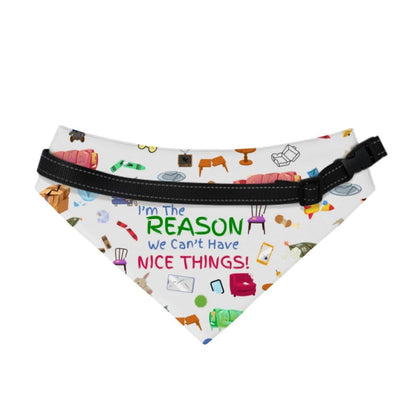 Funny Reasons We Can't Have Nice Things - I Woof You, Large Dog Bandana for Fashion at the Dog Park