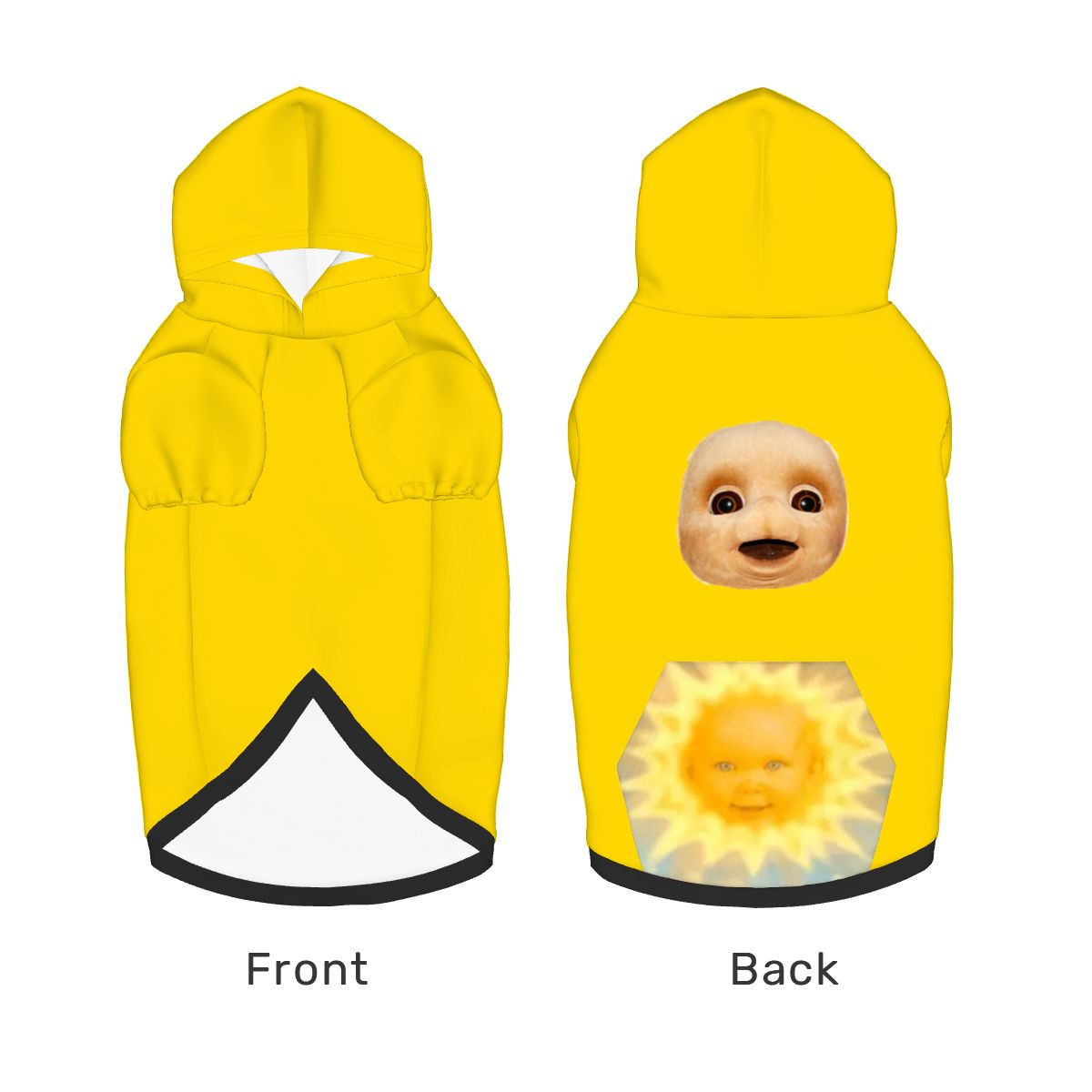 Laa Laa Inspired Dog Costume - Teletubbies Yellow Hoodie, Retro Teletubby Shirt, Halloween or Everyday Cosplay, La La is Fun
