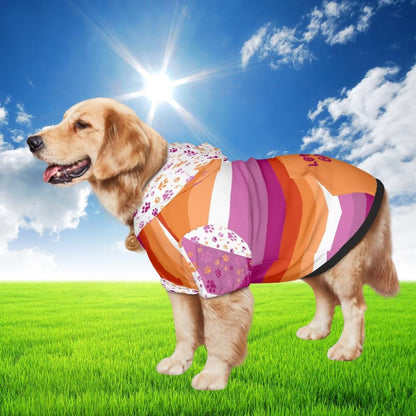 Lesbian Pride Flag Dog Hoodie, Custom Made Pet Apparel for LGBTQ+ Community, Lets Go Girls, Dog Lovers Gift , Mothers Day Gift, Fathers Day