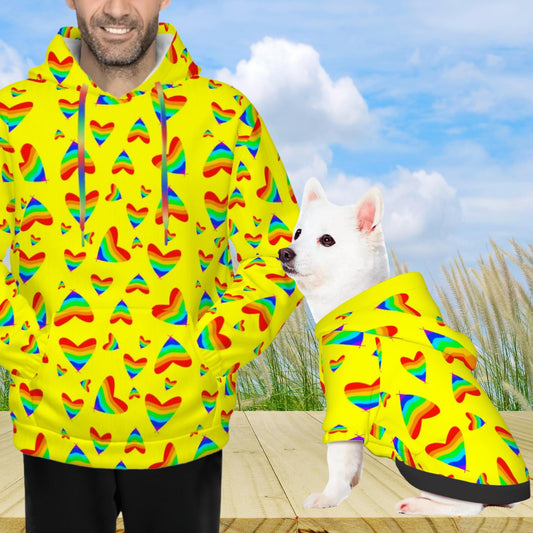 Pride Theme Dog and Owner Matching Hoodies , Buy  both from this shop, Unisex Hoodie and Dog Hoodies for fashionable outings
