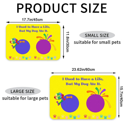 Colorful Pride Dog Feeding Mat, Rainbow Theme Food Bowl Rug, Cat or Dog Matt for Water Bowl to Keep Floor Clean