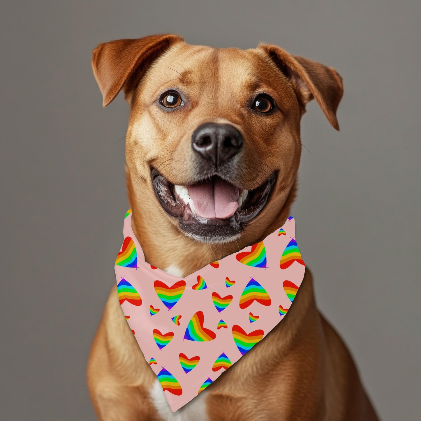 Colorful Hearts Dog Scarf for Large Breeds