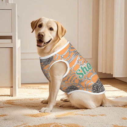 Stylish Large Dog Tank Top - Taylor Swift Inspired Showgirl Album Design with Rhinestone look