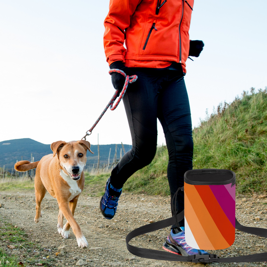 You Have a Lesbian Pooch?  Here's the Treat Carrier for You. Adjustable Long Strap Pet Treat Carrier - Spill-Proof Design for Happy Tails!