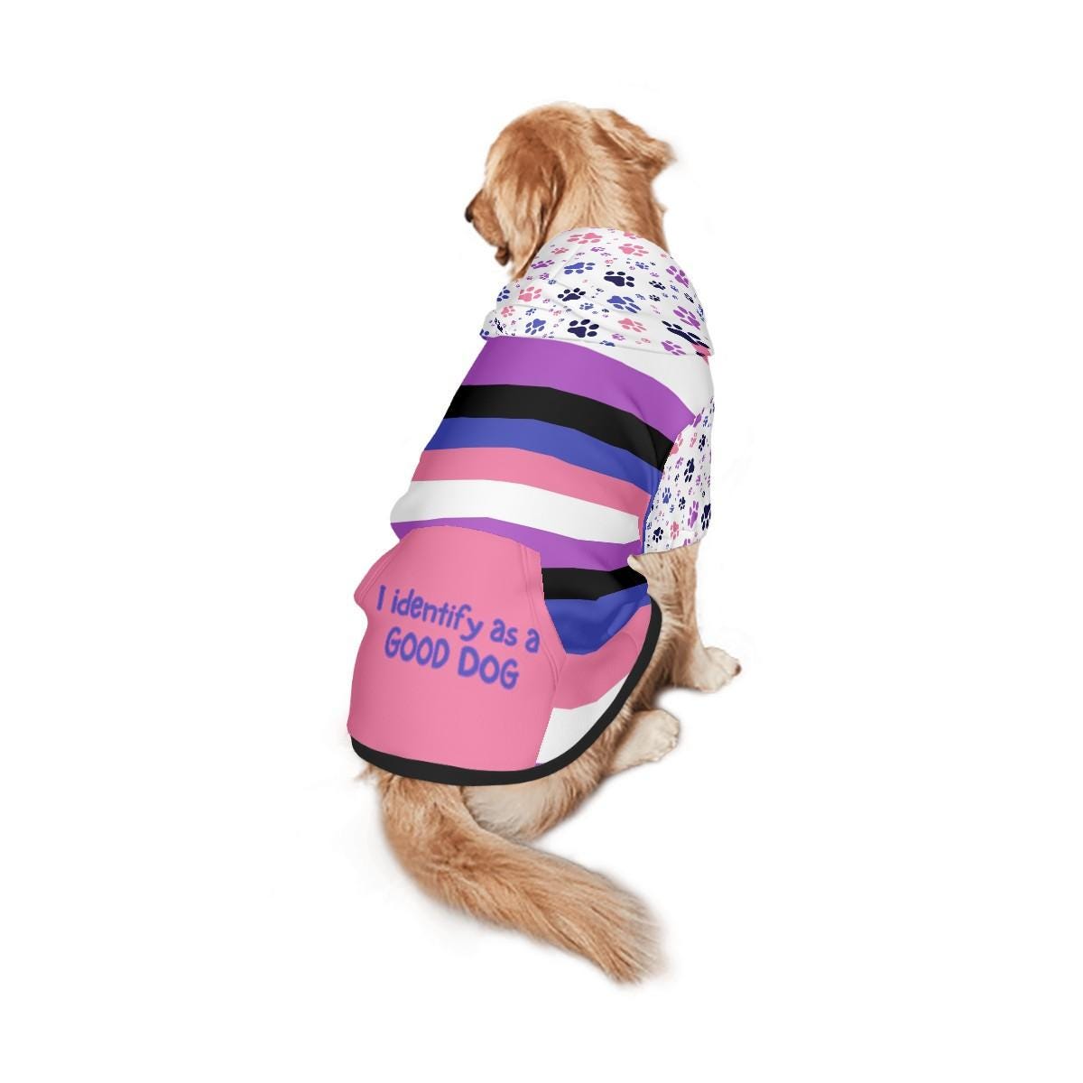 I Identify as a Good Dog Custom Hoodie, Gender Fluid Flag, Fathers Day Pride Gift, Mothers Day Gift, LGBTQ Family Gift