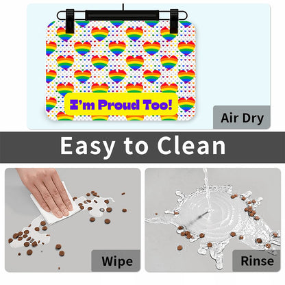 Pride Theme Dog & Cat Placemat - Food Mat to Keep Floors Clean