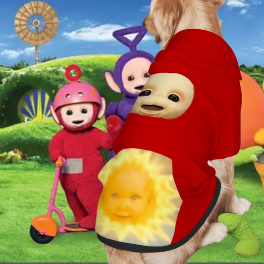 Po Teletubbies Red Dog Costume - Custom Pet Cosplay Attire, Halloween or Everyday Play, Retro dog Outfit