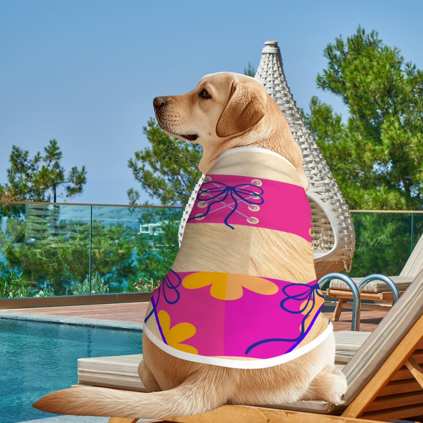 Dog Beachwear - Pink One-Piece Tank Top Swimsuit Costume, BEIGE FURRY Friend