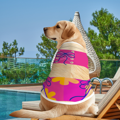 Dog Beachwear - Pink One-Piece Tank Top Swimsuit Costume, BEIGE FURRY Friend