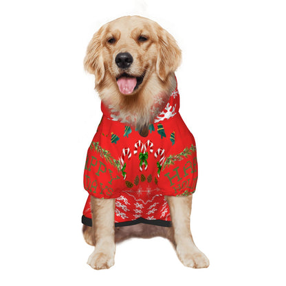 Red Christmas Ugly Sweater for Dog, Festive Dog Hoodie, Happy Holidays!
