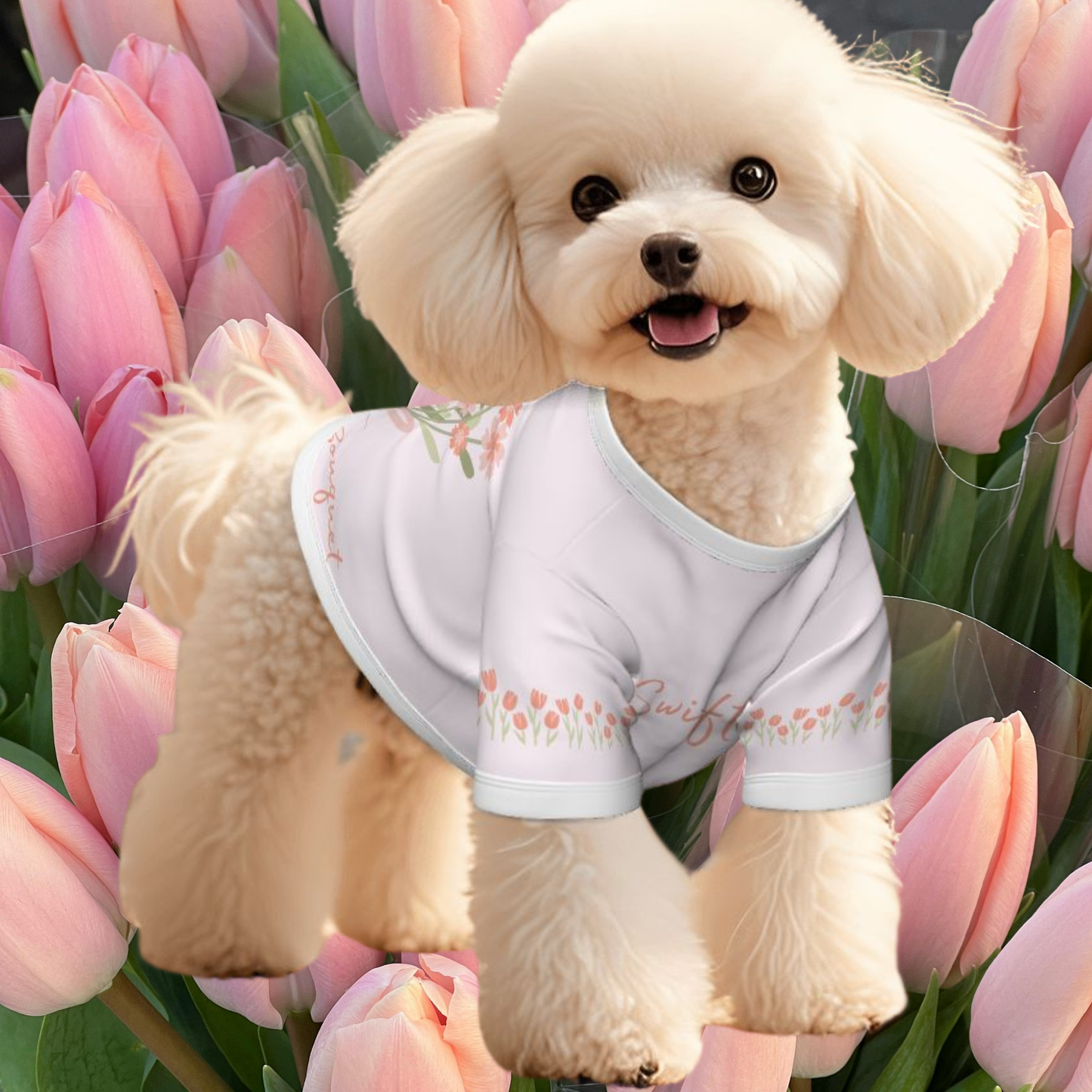 Taylor Swift Showgirl Album Inspired Dog T-Shirt, Thank You for the Flower Bouquet, cute flower Bouquet t-shirt