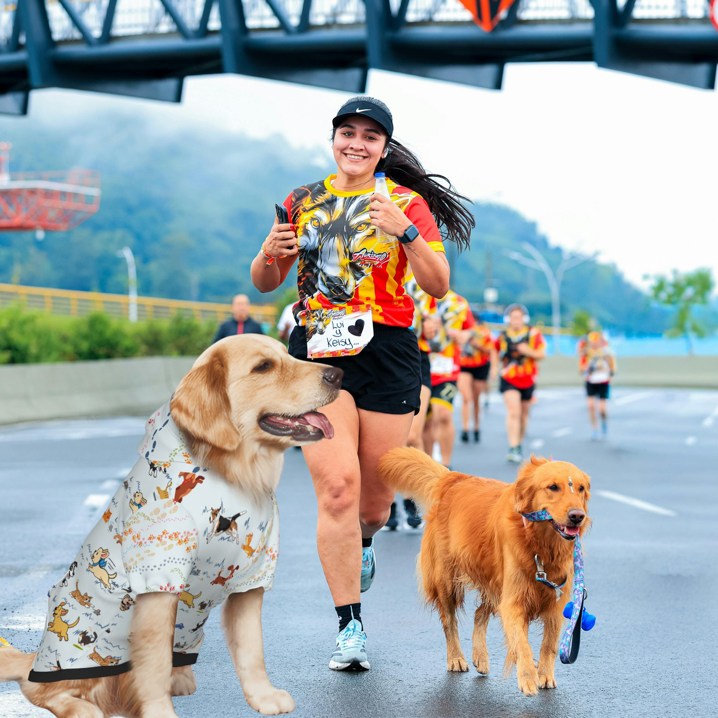 So FUn, Dogs Chasing Cats ,Cats Chasing Mice, then Mice Chasing Cats and , What a Fun Fashionable Style for Your Daily Run "My Pacesetter has 4 Legs" in Blue