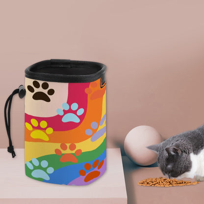 Rainbow Pride Treat Carrier, Long Strap Pet Treat Carrier in Prime Theme - Convenient & Stylish, No Spill Zip Tie