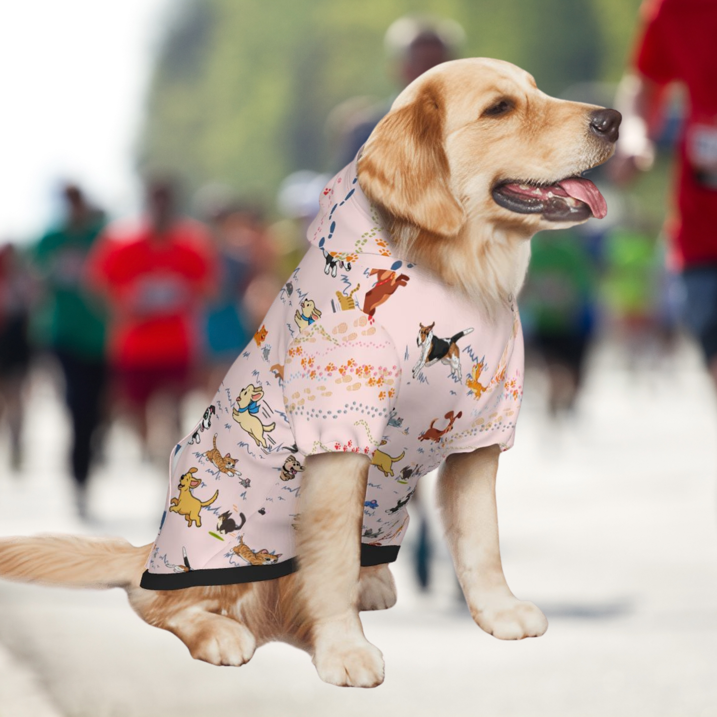 Get Ready to Run, Spring into Action with An Awesome Sports Hoodie for your Running Partner, "My Pacesetter Has 4Legs"  in Pink, other colors available