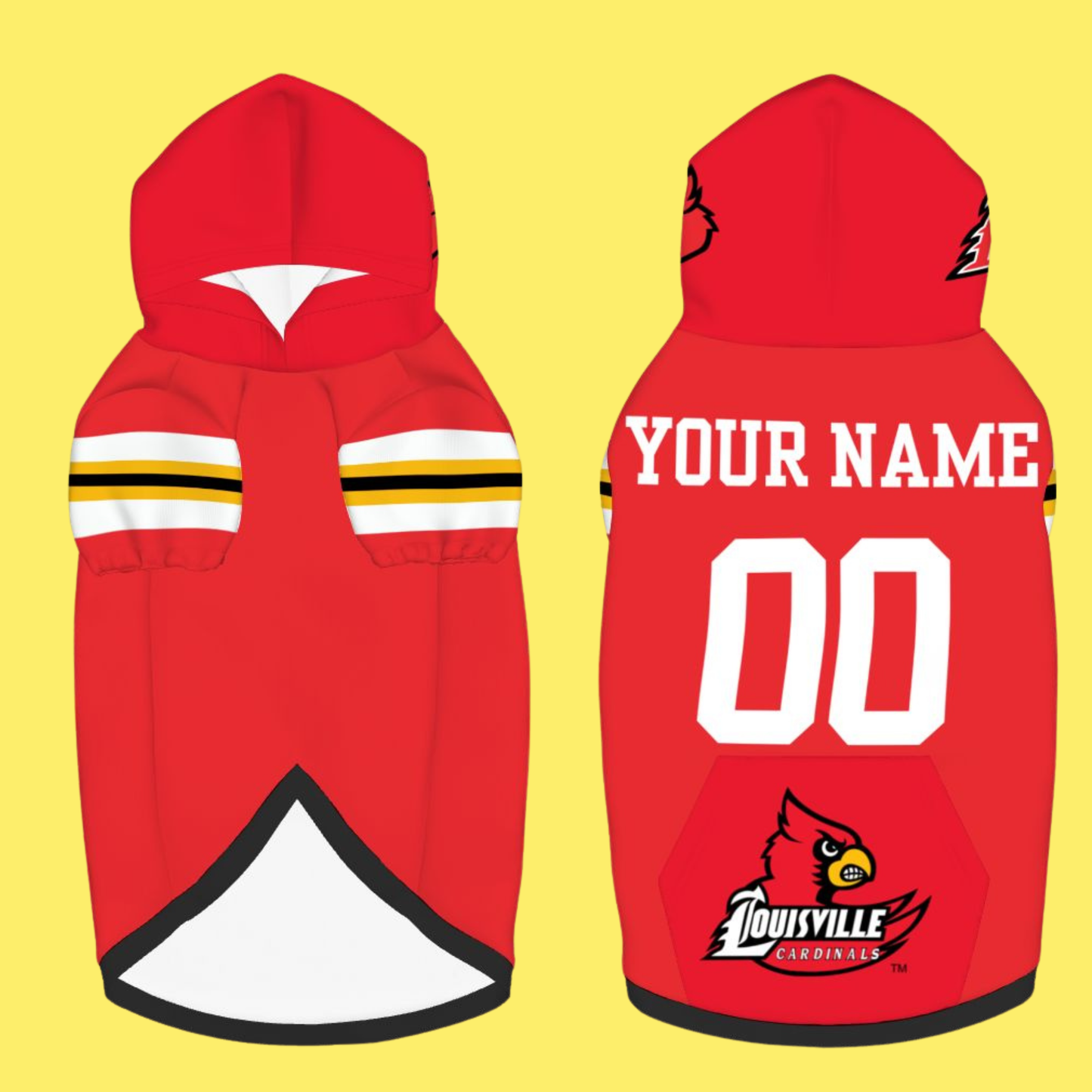 Louisville Cardinals Basketball Pet Hoodie, Red, CARDINALS or Personalize, Perfect Gift for Louisville Cardinal Basketball Fan
