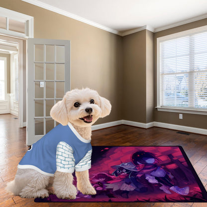 Small Dog Deltarune Shirt in Blue Graffiti Brick Design, Pet Fashion, Gamer Vibe, Anime Tee