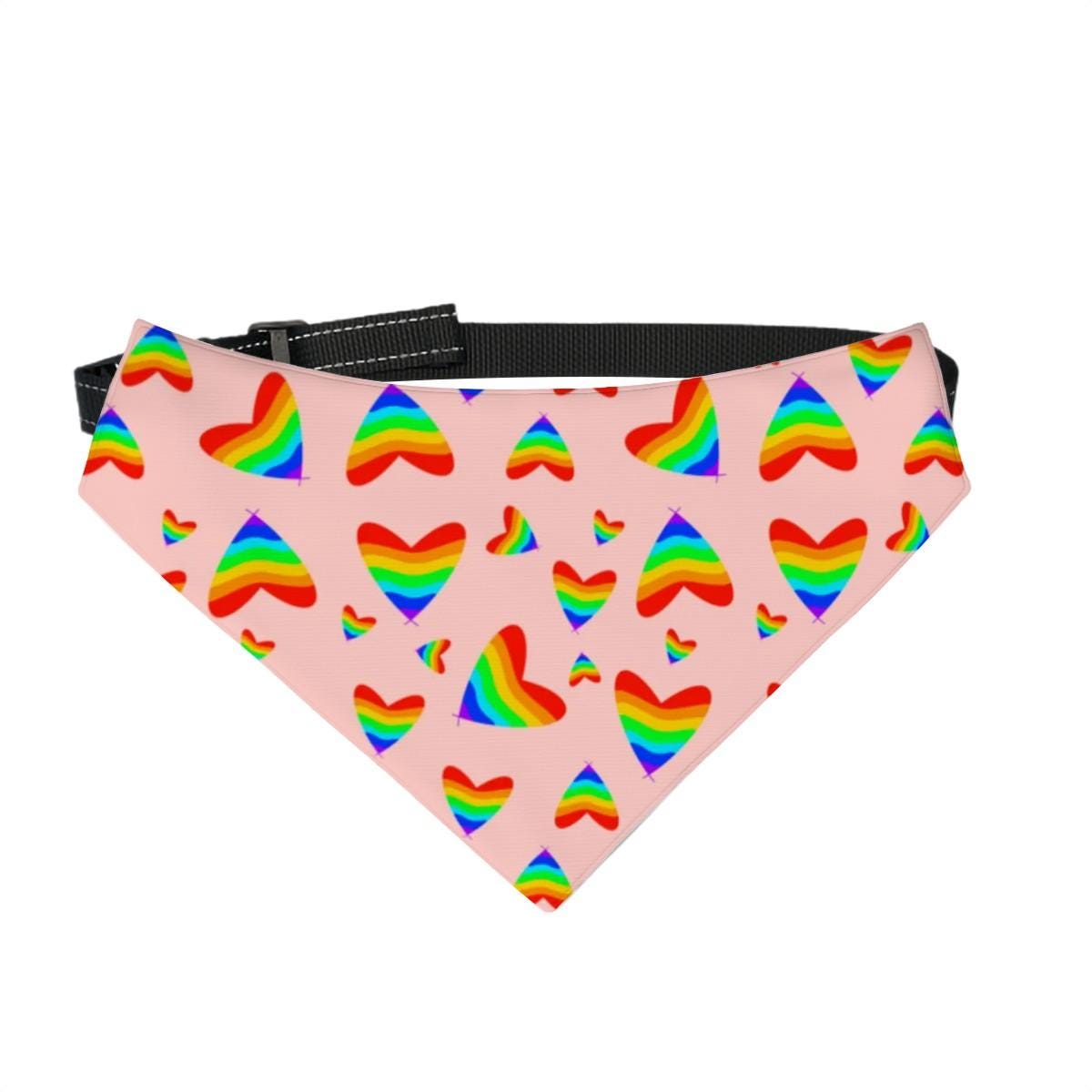 Colorful Hearts Dog Scarf for Large Breeds
