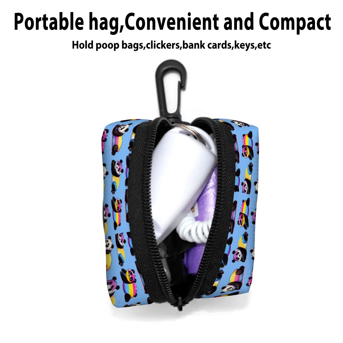 Pansexual Pride Dog Poop Bag Holder - Easy to Carry 'Pan-Duh' Design