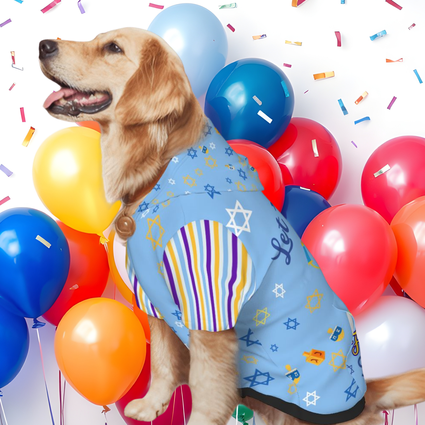 Celebrate Hanukkah with Your Pup, Get Lit Dog Hoodie in Ugly Sweater Style, Get Lit for 8 Straight Nights