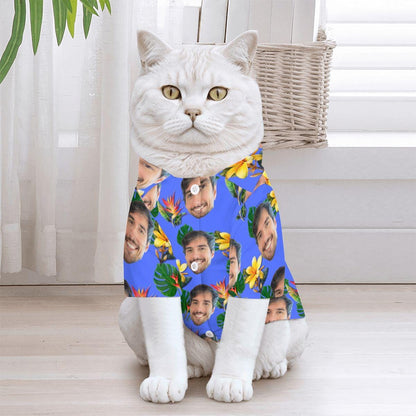 Hawaiian Shirt Pet and Human Matching Set - Customized with Pictures of Heads, Fun to Wear BFF on your shirt, Vacation Pool clothes, Stylish
