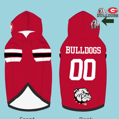 Tailgating Ready Georgia Bulldogs Hoodie for Dogs & Cats - Get Yours Now! Great Outfit for Your Furry BFF, A Must Have
