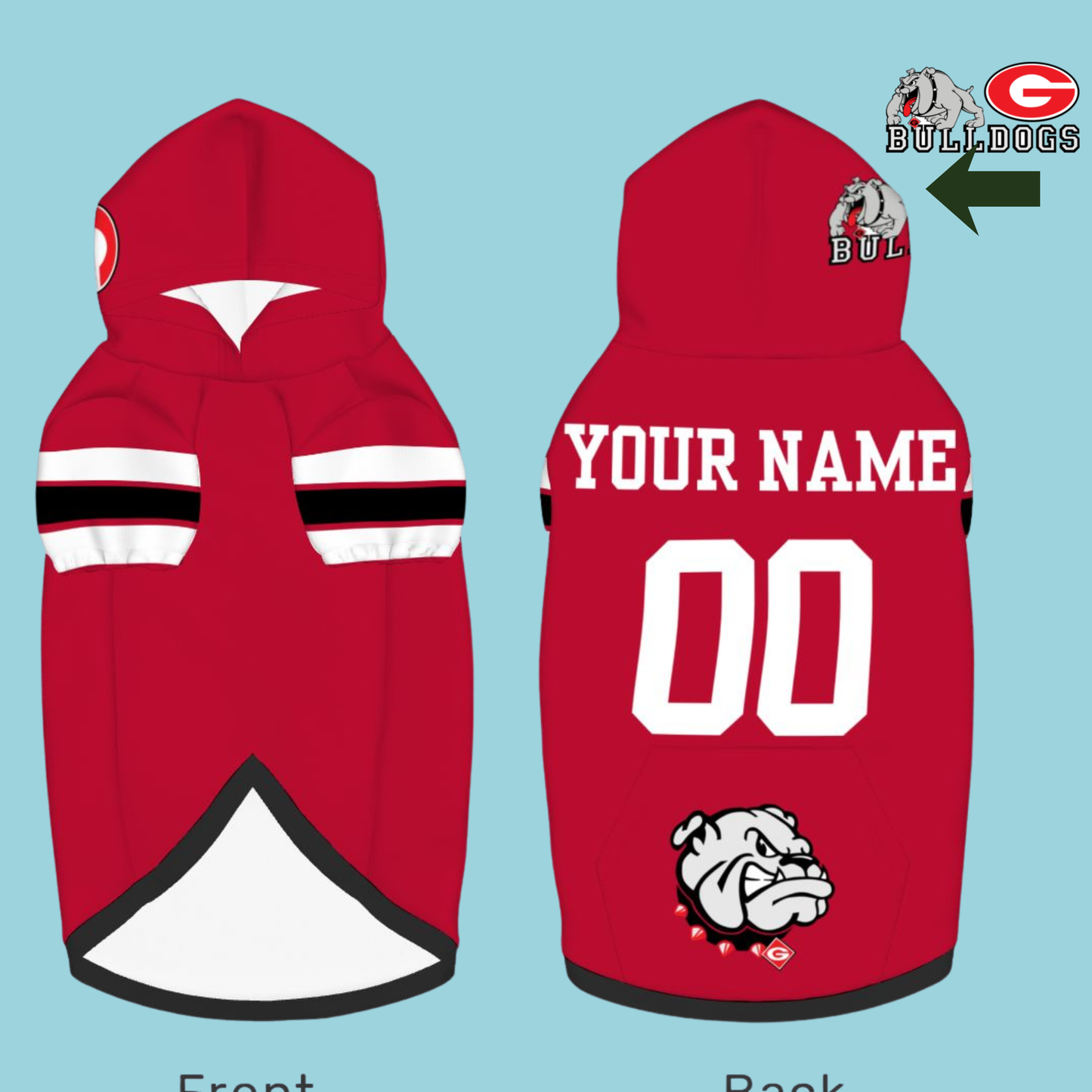 Tailgating Ready Georgia Bulldogs Hoodie for Dogs & Cats - Get Yours Now! Great Outfit for Your Furry BFF, A Must Have