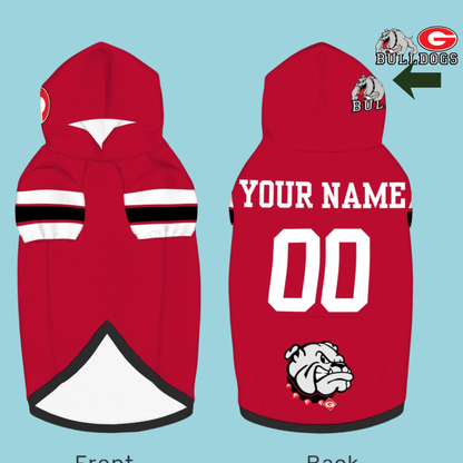 Tailgating Ready Georgia Bulldogs Hoodie for Dogs & Cats - Get Yours Now! Great Outfit for Your Furry BFF, A Must Have