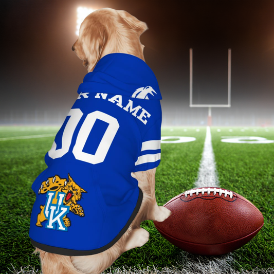 Bleed Blue? Dog Hoodie for Wildcats Fans - Personalized Jersey for Tailgating Fun, UK Wildcats, Your Furry BFF Needs a Jersey Too