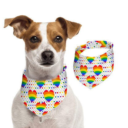 LGBTQ Pride Cat Scarf - Reversible Heart Design